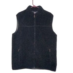 Vineyard Vines Mens Jet Black Nantucket Sherpa Vest SZ L